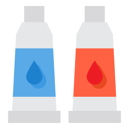 Watercolor art and design school material color icon Watercolor art and design school material color icon