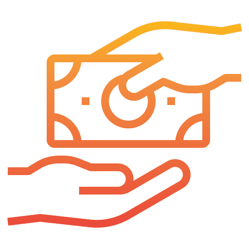 Cash payment method business hand icon