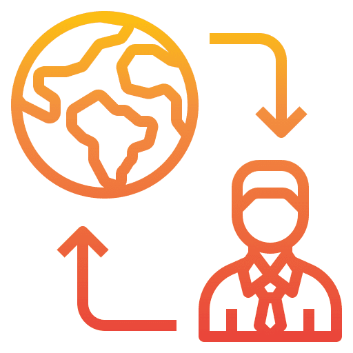 Communication man global marketing icon Communication man global marketing icon