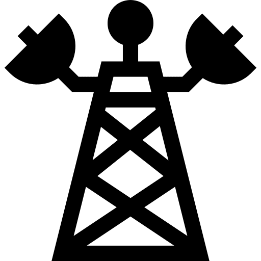 Satellite station communication tower icon