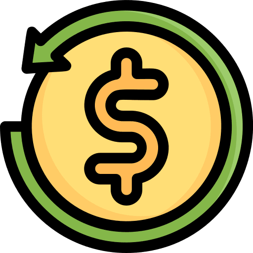 Cashback arrow payment coin icon