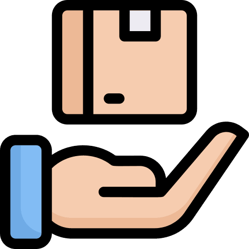 Product shipping and delivery package delivered order icon