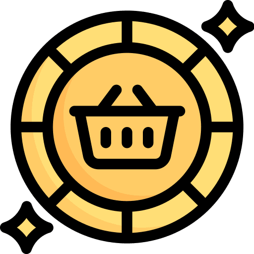 Token star shopping basket commerce and shopping icon