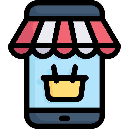Ecommerce online shop smartphone commerce and shopping icon Ecommerce online shop smartphone commerce and shopping icon