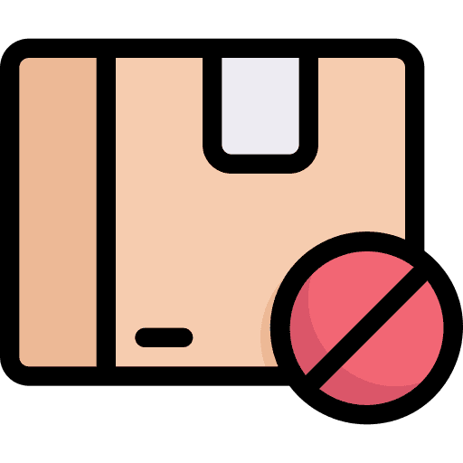 Out of stock shipping and delivery signaling package icon Out of stock shipping and delivery signaling package icon