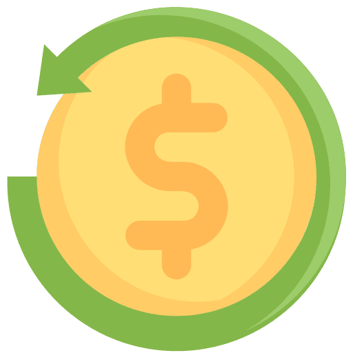 Cashback satisfied or refunded payment cashback icon