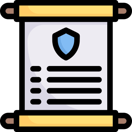 Policy patent contract security icon Policy patent contract security icon