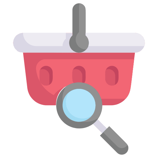 Find product item shopping basket icon Find product item shopping basket icon