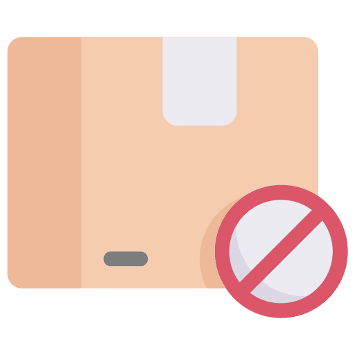 Out of stock package shipping and delivery delivery icon Out of stock package shipping and delivery delivery icon