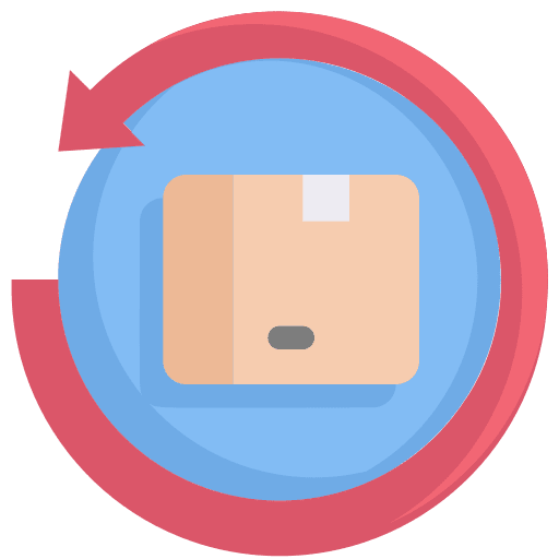 Product return arrow back package icon