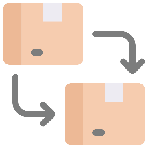 Replacement change product management shipping and delivery icon Replacement change product management shipping and delivery icon