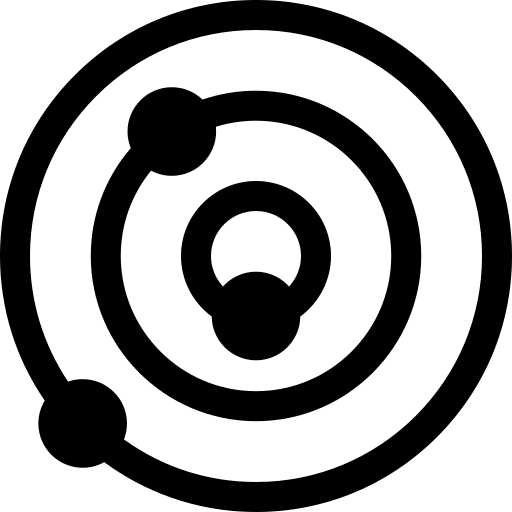 Atoms chemistry nuclear atoms icon