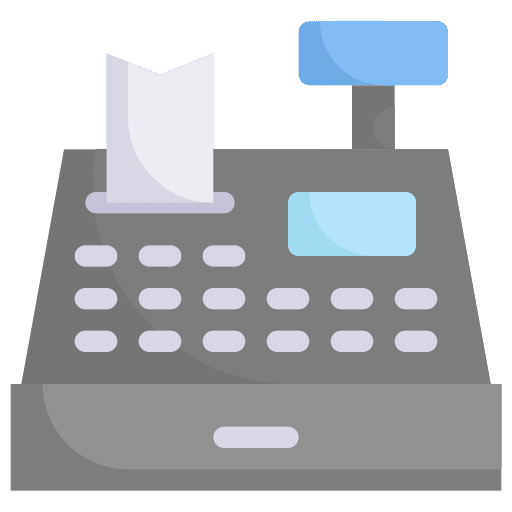 Cash register cashier machine commerce and shopping cash register icon Cash register cashier machine commerce and shopping cash register icon