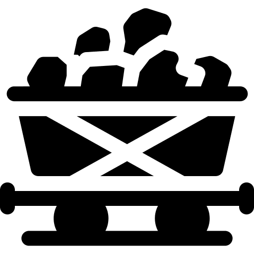 Wagon mining coal energy icon