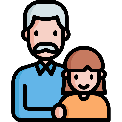 Granddaughter family old man girl icon