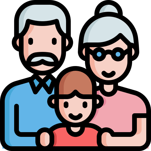 Grandparents boy grandparents family icon
