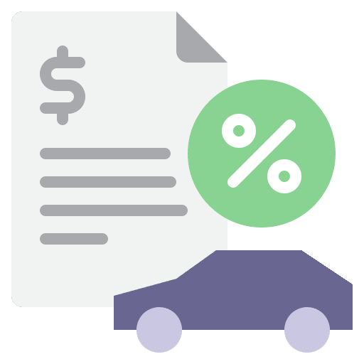 Car loan service document automobile icon