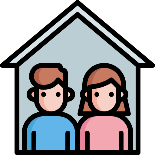 Home inside house family icon Home inside house family icon