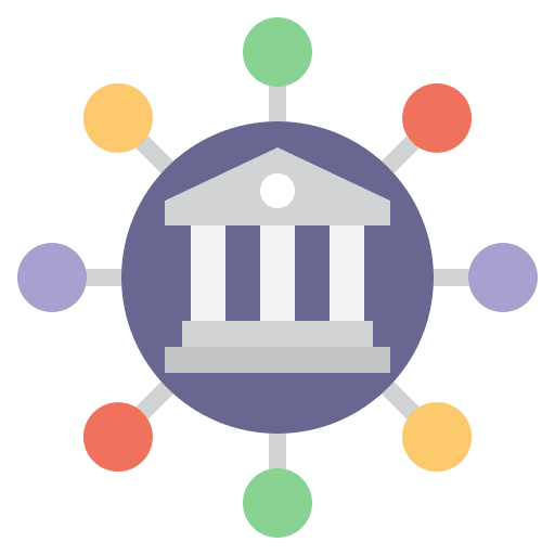 Banking business and finance connection technology icon