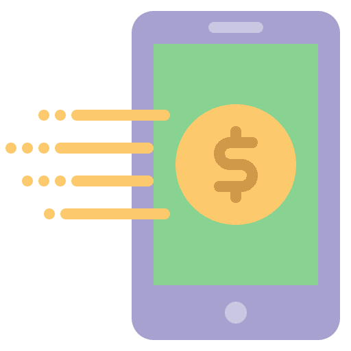 Mobile banking financial service device icon