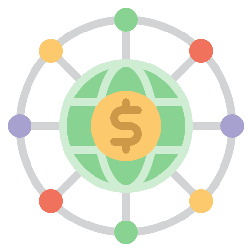 Online banking financial connection technology icon