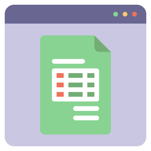 Website financial bank statement document icon