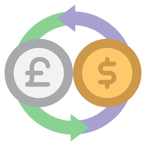 Currency exchange transfer financial technology icon