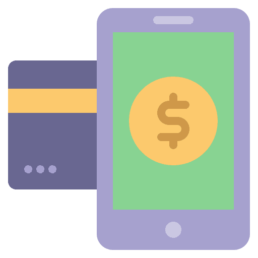 Mobile banking card device business and finance icon