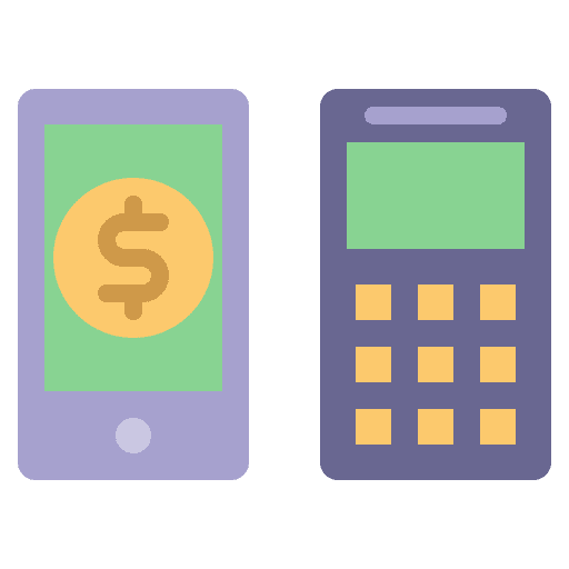 Mobile payment device service finance icon
