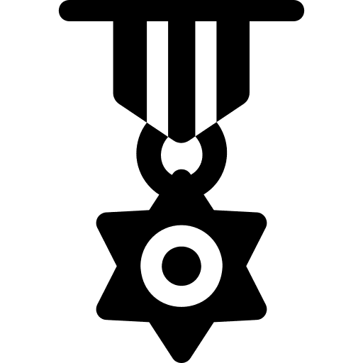 Medal quality sports and competition certificate icon