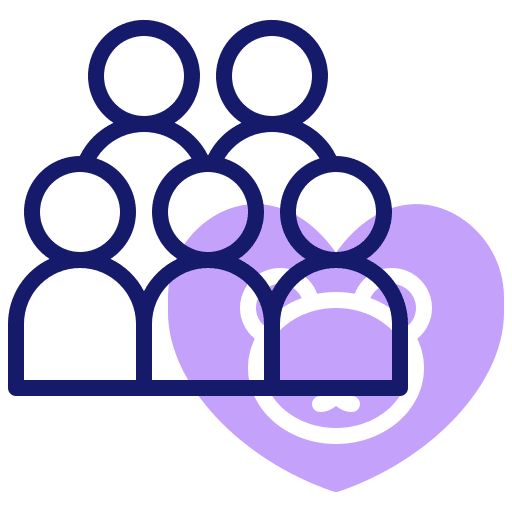 Community pet group people icon