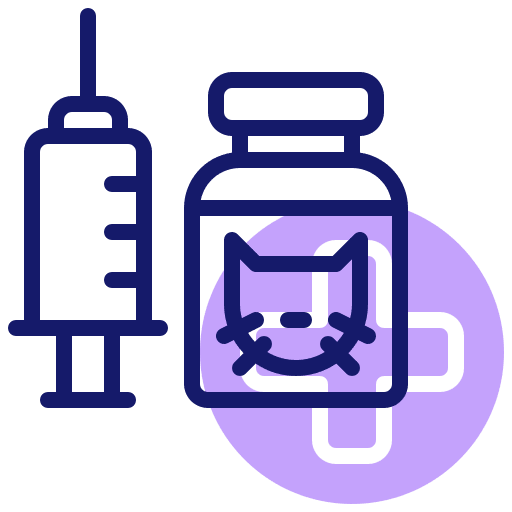 Vaccination pet healthcare and medical cat icon Vaccination pet healthcare and medical cat icon