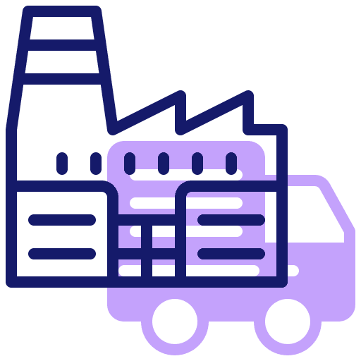 Factory truck center branch icon