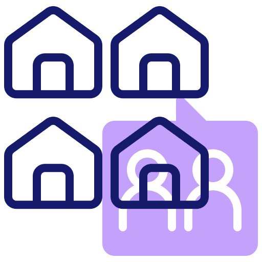 Neighborhood real estate town family icon Neighborhood real estate town family icon