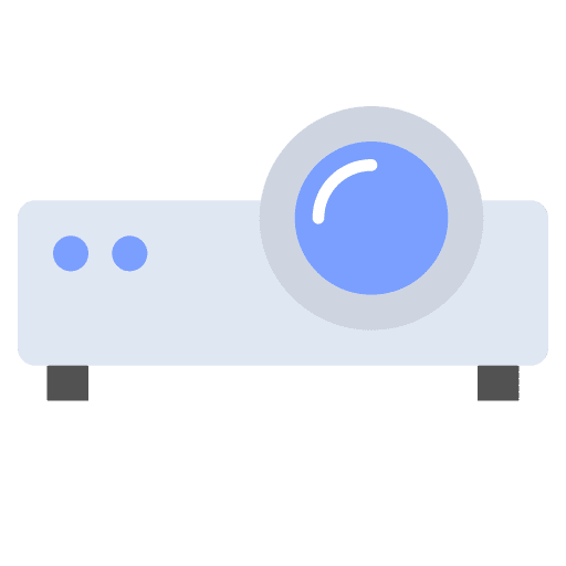 Video projection presentation electronics device icon Video projection presentation electronics device icon