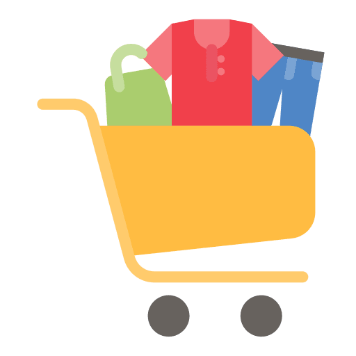 Trolley shop shopping center store icon