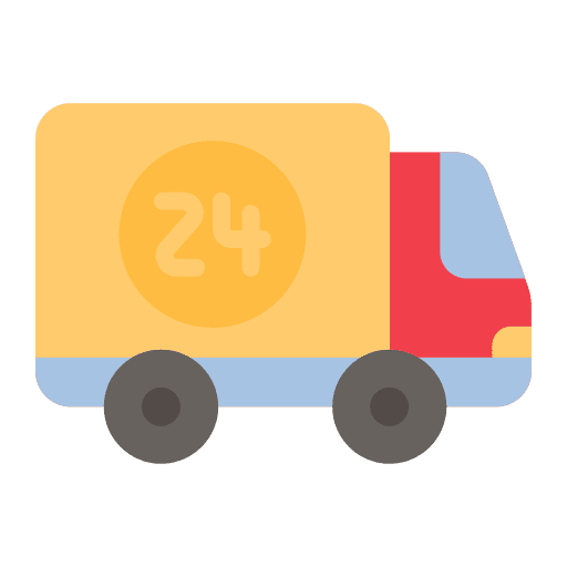 Delivery truck shipping and delivery 24 hours delivery movement icon Delivery truck shipping and delivery 24 hours delivery movement icon