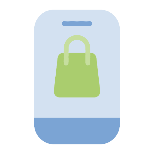 Online shop screen shopping bag online shop icon Online shop screen shopping bag online shop icon