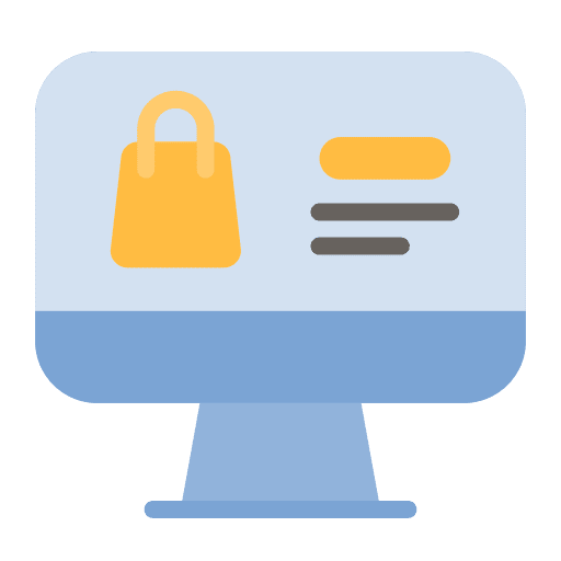 Online shop smart cart monitor online shopping icon Online shop smart cart monitor online shopping icon