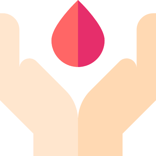 Blood donation blood hands medical icon