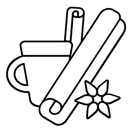 Cinammon ingredient cooking additive icon Cinammon ingredient cooking additive icon
