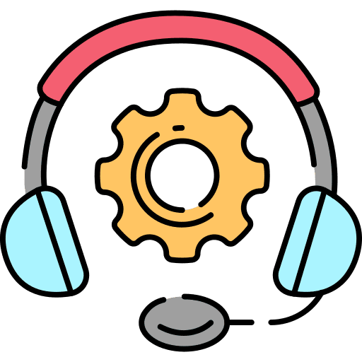 Customer service communications customer service gear icon