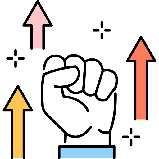 Power empowerment power up arrow icon