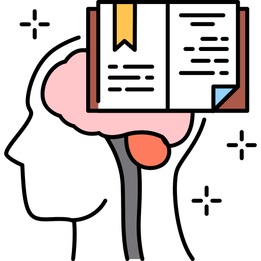Head brain knowledge book icon Head brain knowledge book icon