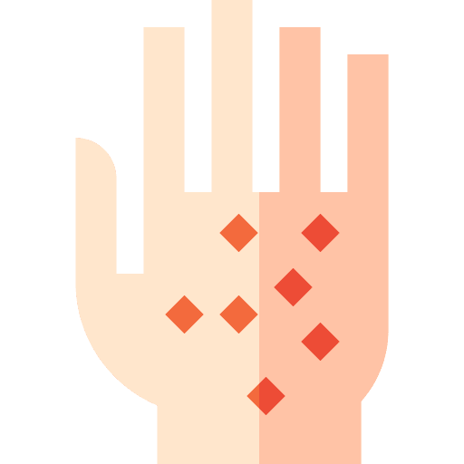 Rash reaction healthcare and medical bacteria icon Rash reaction healthcare and medical bacteria icon