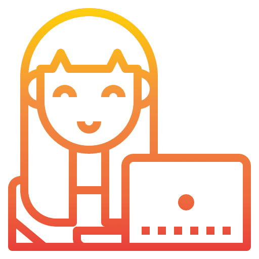 Working woman user girl female icon