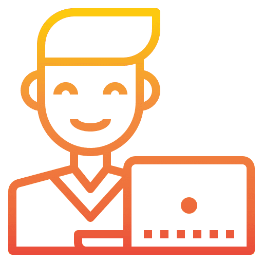 Boy laptop user boy icon