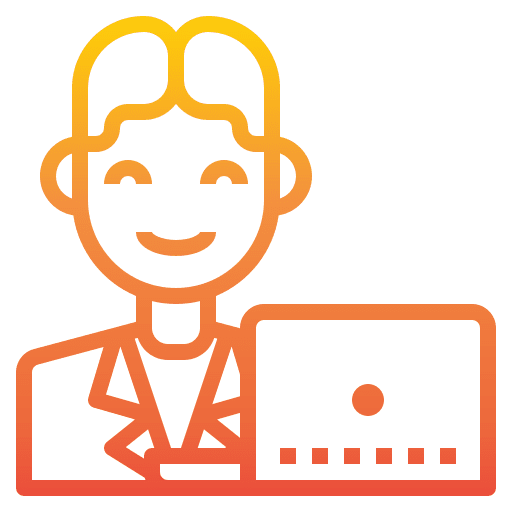 Student working man employee laptop icon Student working man employee laptop icon