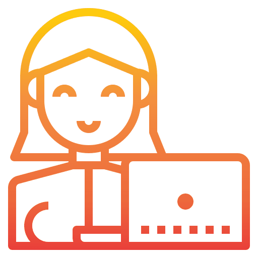 Woman laptop female employee icon