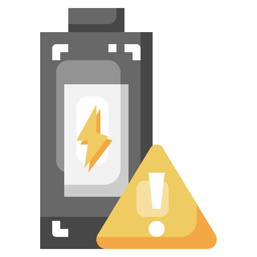 Battery charging signaling low icon
